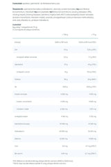 Nutriversum Gainer Pro nutritional information table showing ingredients per 100g and 75g servings.