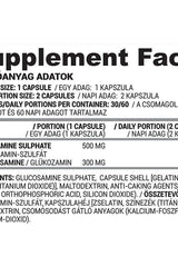 Nutriversum Glucosamine Sulphate supplement facts with dosage information for VITA capsules.