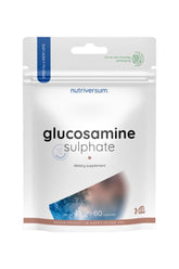 Nutriversum Glucosamine Sulphate dietary supplement, 60 capsules, gluten-free and sugar-free for joint health.