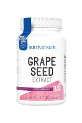 Nutriversum Grape Seed Extract dietary supplement in a 30-capsule container, promoting immune support and antioxidant benefits.