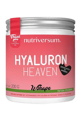 Nutriversum Hyaluron Heaven WSHAPE supplement jar with matcha strawberry flavor, 200g for beauty and wellness.