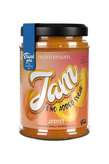 Nutriversum Apricot Jam with no added sugar in a 235g jar, made from healthy ingredients and naturally sweet.