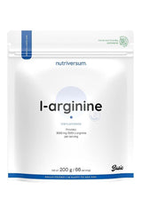 Nutriversum L-Arginine unflavored powder, 200 g pack, boosts performance and supports muscle recovery.