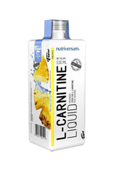 Nutriversum L-Carnitine 2500 mg liquid, 500 ml bottle, refreshing pineapple flavor for weight loss and energy.