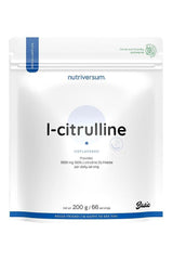 Nutriversum L-Citrulline Unflavored powder pack, 200g, boosts endurance and muscle recovery during workouts.
