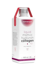 Nutriversum Liquid MSM+C Hyaluron Collagen for women, 500ml, sugar-free, with wild berries flavor.