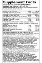 Nutriversum MSM+C Hyaluron Collagen Liquid Supplement Facts with nutritional information and ingredients.