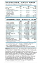 Nutrition label of Nutriversum Multi Powder showing energy and supplement facts.