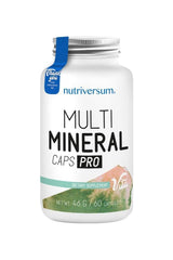 Nutriversum Multi Mineral Caps Pro VITA supplement bottle with 60 capsules for enhanced mineral intake and health support.