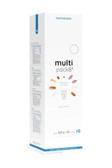 Nutriversum Multi Pack 8 multivitamin package with 12 vitamins, 8 minerals, Omega 3, and Q10 for immune support.