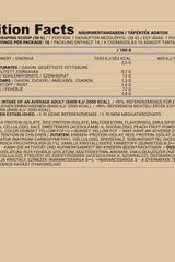 Nutriversum Pea & Rice Vegan Protein nutritional facts table, showcasing protein content and ingredients.