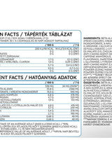 Nutriversum PWO nutrition facts table, highlighting ingredients like beta-alanine and creatine.