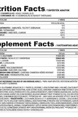 Nutrition and supplement facts for Nutriversum RISE WSHAPE energy drink powder, showing ingredients and values.