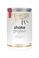 Nutriversum Shake Protein for Women in Vanilla flavor, 450g jar, supports muscle building and weight management.