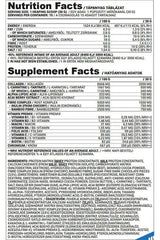 Nutriversum WSHAPE Shake nutrition facts label showing calories, vitamins, and supplements per serving.