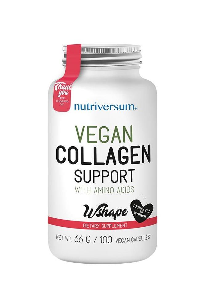 Nutriversum WShape Vegan Collagen Support bottle with 100 vegetarian capsules for collagen production.