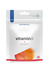 Nutriversum Vitamin A dietary supplement package with 30 tablets for daily vitamin A intake.