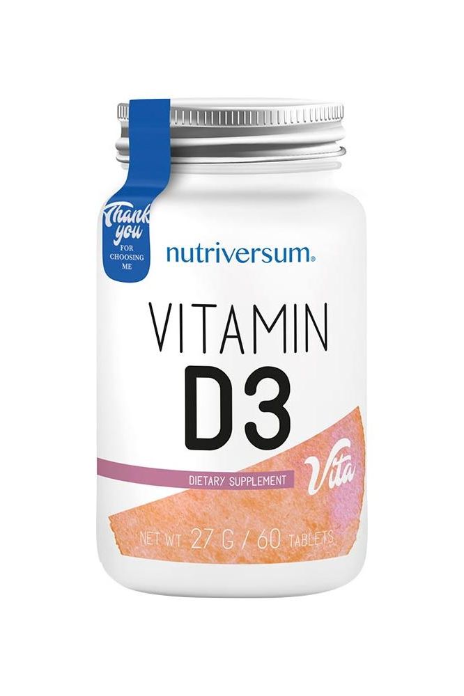 Nutriversum Vitamin D3 4000 IU dietary supplement bottle with 60 tablets for immune support and bone health.