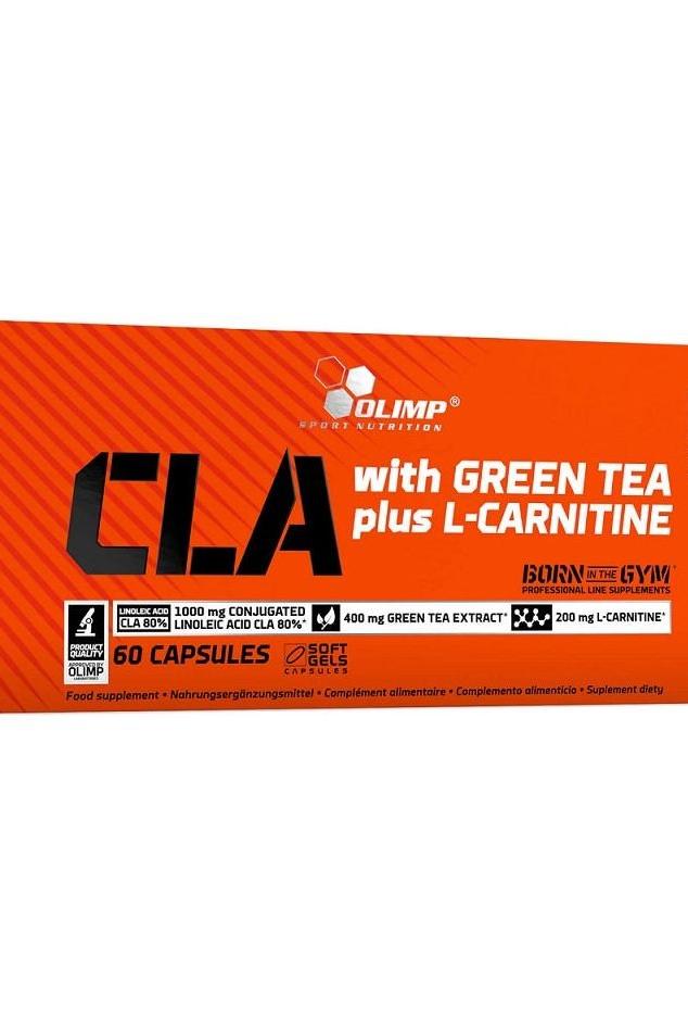 Olimp CLA with Green Tea plus L-Carnitine 60 capsules, promotes fat burning and energy levels.