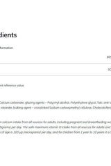 Ingredients list for Olimp Labs Calcium D3 Forte, highlighting essential components for bone health.