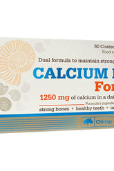 Olimp Labs Calcium D3 Forte packaging showcasing 1250 mg calcium for strong bones and healthy teeth.