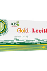 Olimp Labs Gold-Lecithin 1200 mg supplement packaging with non-GMO label