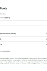 Ingredient list for Olimp Labs Gold Lutein capsules, detailing nutritional components and benefits.