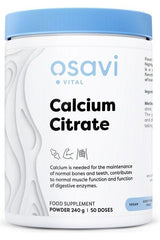 Osavi Calcium Citrate powder 240g for optimal calcium intake, supporting bones, teeth, and muscle function, vegan supplement.