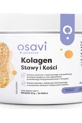 Osavi Collagen for joints and bones, 153g packaging highlighting natural ingredients and vitamin C benefits.