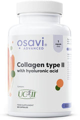 Osavi Collagen Type II supplement with hyaluronic acid, 60 capsules for joint health and collagen production.