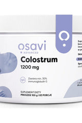 Osavi Colostrum supplement container, 1200 mg, rich in immunoglobulin G for immune support and recovery.