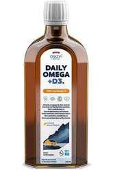 Osavi Daily Omega + D3 bottle, 1600 mg Omega-3, supports brain, heart health, and vision.