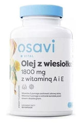 Osavi Evening Primrose oil capsules 1800 mg with Vitamins A and E for skin and health benefits.