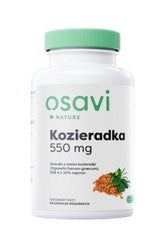 Osavi Fenugreek supplement bottle with 550 mg extract, 60 vegan capsules, promoting digestive health and normal blood sugar levels.