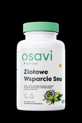 Osavi Herbal Sleep Support supplement bottle for improved sleep quality and relaxation.