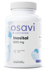 Osavi Inositol 600mg supplement bottle, 100 vegan capsules for glucose management and hormonal balance.