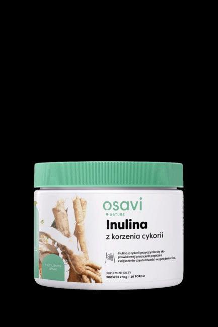 Osavi Inulin powder from chicory root in packaging, 270 g dietary supplement for digestive health.
