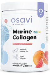 Osavi Marine Collagen supplement with grapefruit flavor, featuring Naticol®, sourced from wild Atlantic cod.