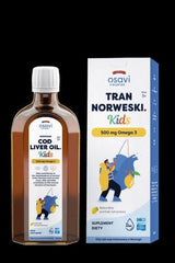 Osavi's Norwegian Cod Liver Oil for Kids, promoting health with vitamin A and omega-3.