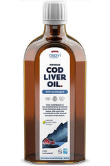 Osavi Norwegian Cod Liver Oil bottle with 1000 mg Omega-3 for heart and brain health.