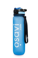 Osavi Sugrörsflaska i blått, 1000ml, med praktisk design och miljövänliga material
