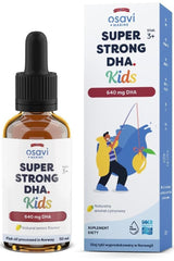 Osavi Super Strong DHA Kids 640mg, 50ml bottle with natural lemon flavor, supports brain development and good vision.