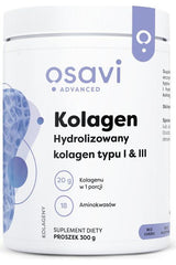 Osavi Type I & III Collagen Complex powder, 300 g, enriched with hydrolyzed collagen for skin and joint health.