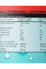 Nutrition label of OstroVit Aqua Kick Flex supplement, detailing servings, energy values, and active ingredients.
