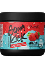 OstroVit Aqua Kick VIT&MIN strawberry flavor vitamin and mineral drink mix 300g packaging.