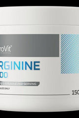 OstroVit Arginine 3000 mg supplement container with 150 capsules for optimal amino acid intake.