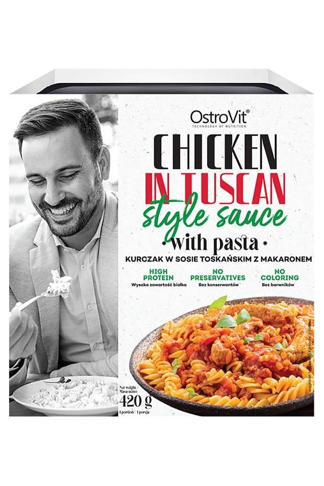 OstroVit Chicken in Tuscan style sauce with pasta – healthy, high-protein meal, perfect for a quick and tasty dinner.
