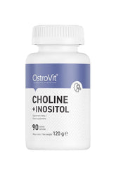 OstroVit Choline + Inositol supplement bottle with 90 tablets for brain and nerve function support.