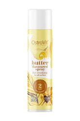 OstroVit butter flavoured cooking spray in a 250 ml bottle, ideal for frying and baking with low-fat control.