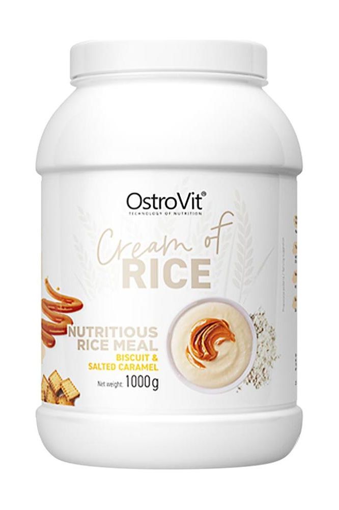 OstroVit Cream of Rice in Biscuit and Salted Caramel flavor, 1000g, nutritious gluten-free rice meal.